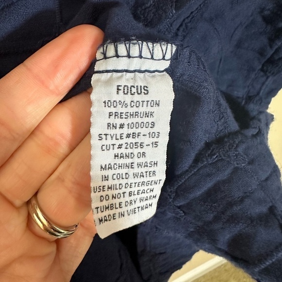 Focus causal life textured jacket navy size small wooden buttons - Picture 6 of 6